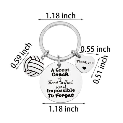 YF 2 Pcs Volleyball Coach Keychain Appreciation Gift for Volleyball Coach Thank you Keychain Gift for Volleyball Team
