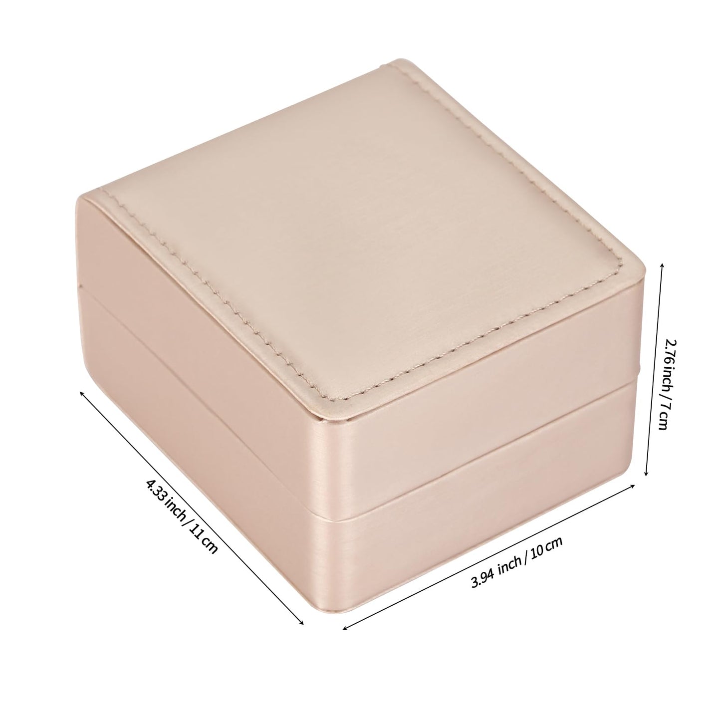 PU Leather Watch Box, Compact Watch Gift Case with Pillow for Women Men, Travel Watch Holder Storage Boxes for Birthdays Anniversary Father's Day Graduations (Gold)