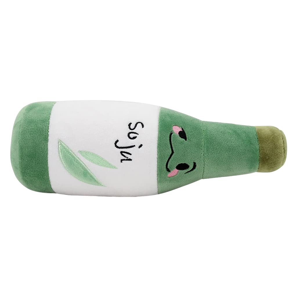 Korean Soju Bottle Plush Cute Stuffed Party Alcohol Beer Wine Lover Plushie Home Decor 10.2''