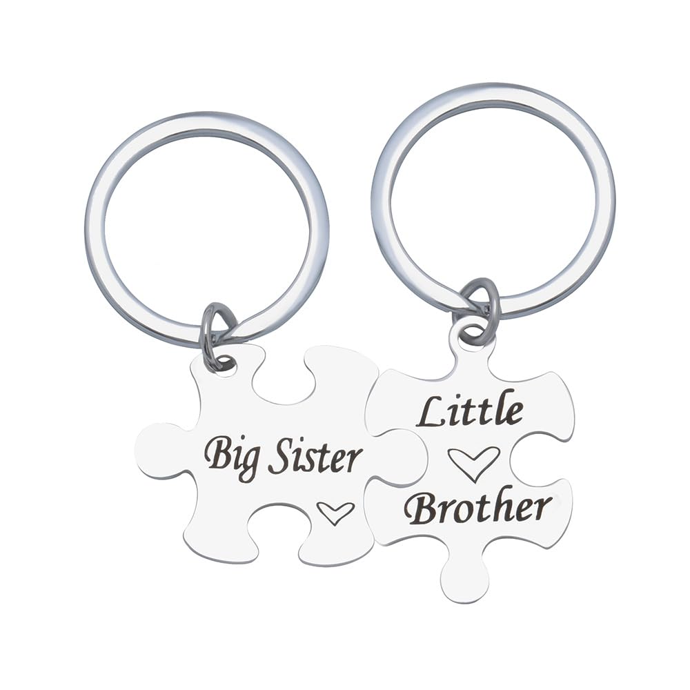 Sister Brother Puzzle Keychain Gifts for Sisters Big Brother Birthday Graduation Gifts for Sister Sis Siblings from Sister Brother Big Sister Little Brother Keychain Gifts for Sister Brother Siblings