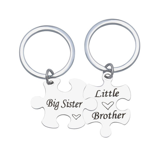 Sister Brother Puzzle Keychain Gifts for Sisters Big Brother Birthday Graduation Gifts for Sister Sis Siblings from Sister Brother Big Sister Little Brother Keychain Gifts for Sister Brother Siblings