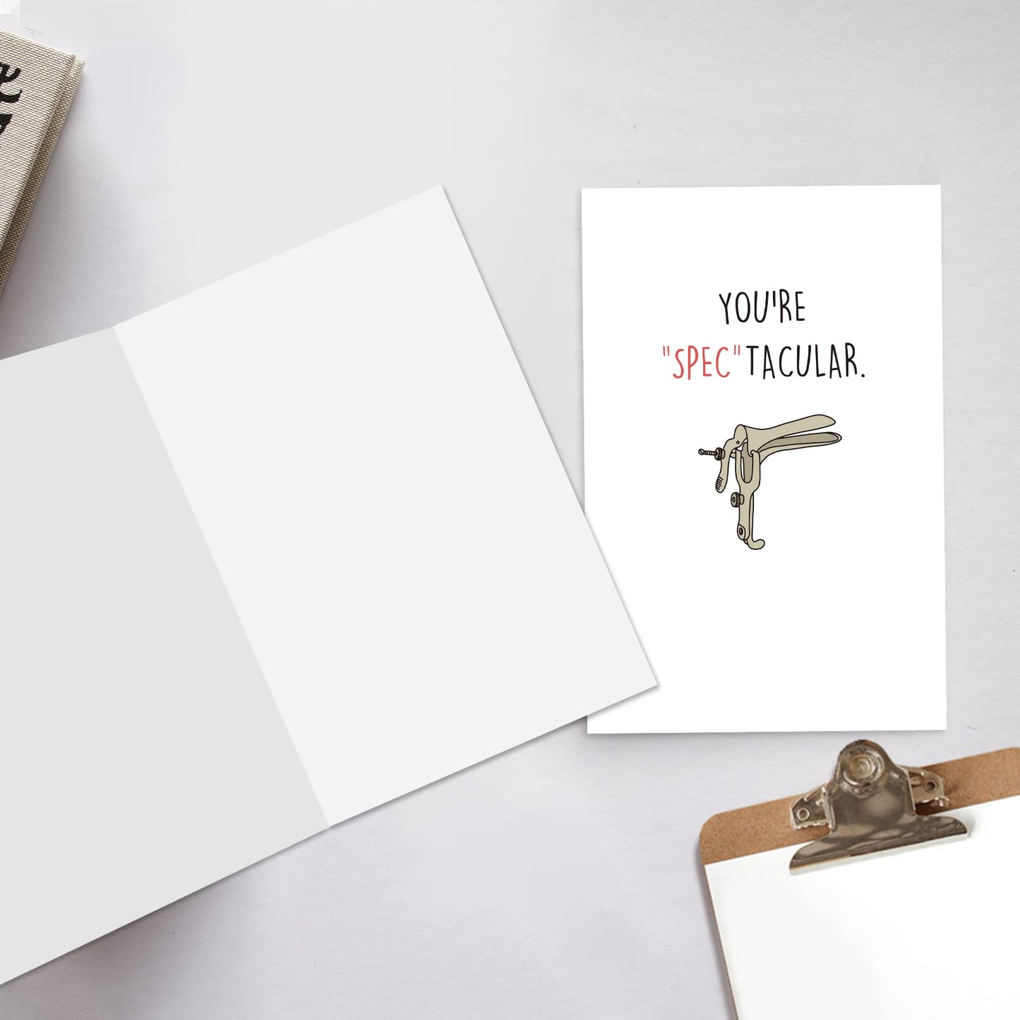 Ogeby Funny You're Spectacular Card, Cute Thank You Card for OB GYN Midwife, Lovely Medical Themed Greeting Card