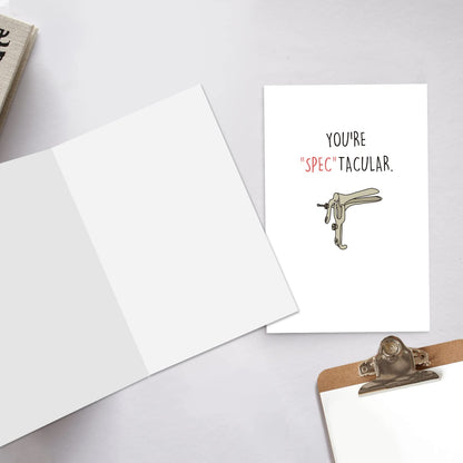Ogeby Funny You're Spectacular Card, Cute Thank You Card for OB GYN Midwife, Lovely Medical Themed Greeting Card