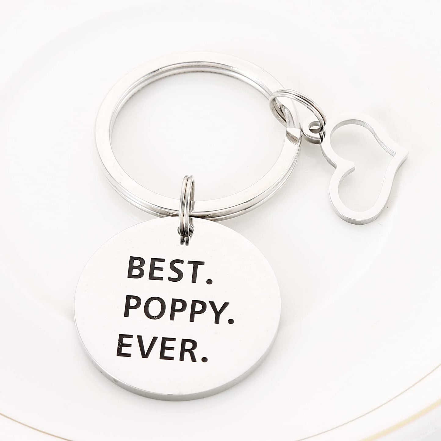HUTIMY Poppy Gifts Keychain for Men - Poppy Charm Merch - Worlds Best Pappy Stuff Present