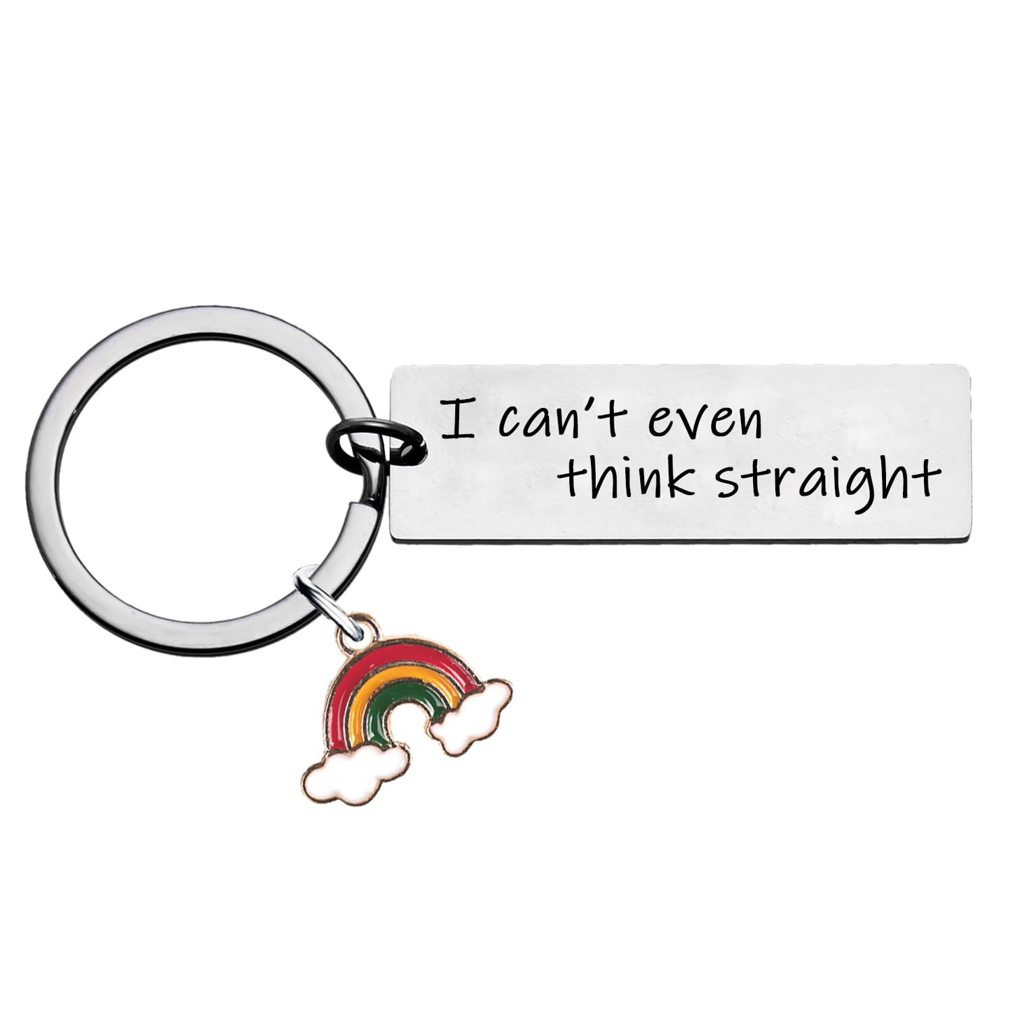 Funny Gay Keychain Gifts for Lesbians LGBT Gift Gay Pride Valentines Day Gift for Lesbian I Can't Even Think Straight Keychain