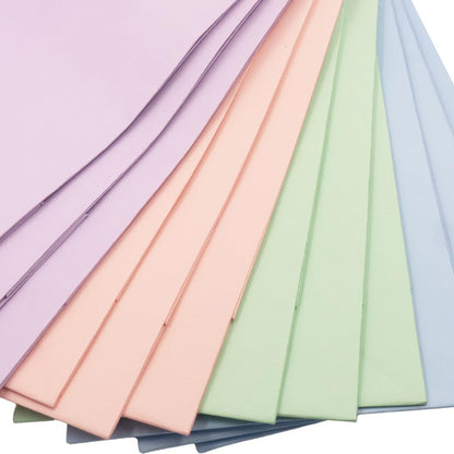Angels Craft 12 Pack Kraft Bags with Handles - 8" x 5" - Pastel Colors | Durable Paper Gift Bags for Retail, Birthday, Party & DIY Projects