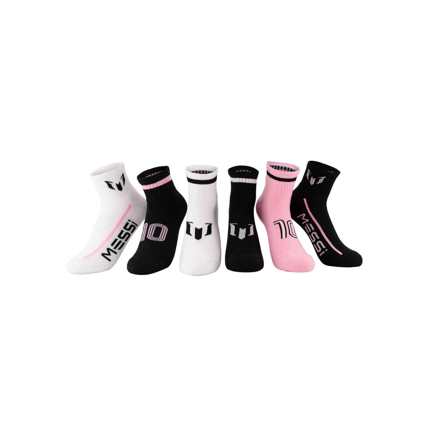 Messi Boys' Lifestyle Ankle Socks, 6-pack, Soft & Stretchy, Comfortable