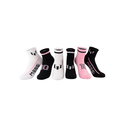 Messi Boys' Lifestyle Ankle Socks, 6-pack, Soft & Stretchy, Comfortable