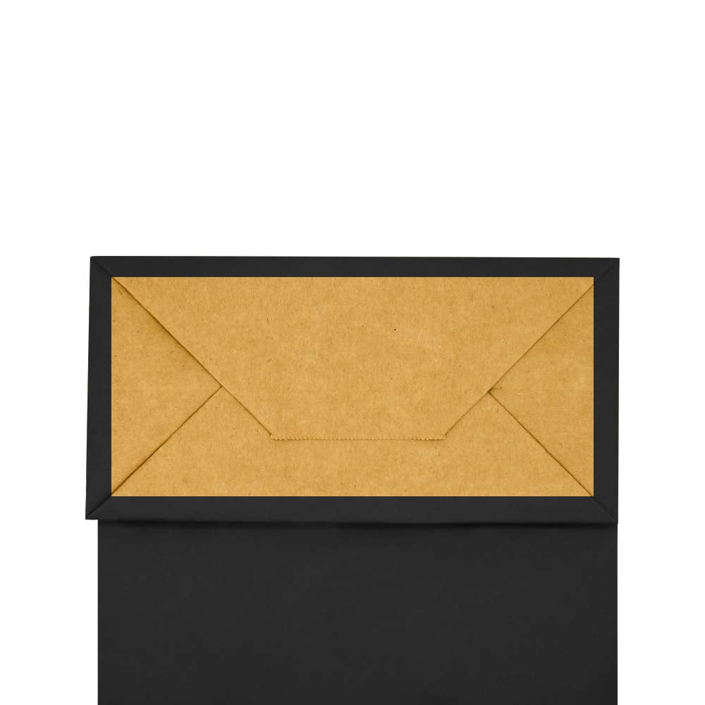bagmad 100 Pack Medium 8x4.75x10 Inch Black Kraft Paper Bags with Handles Bulk, Gift Bags, Craft Grocery Shopping Retail Party Favors Wedding Business Sacks (Black, 100pcs)
