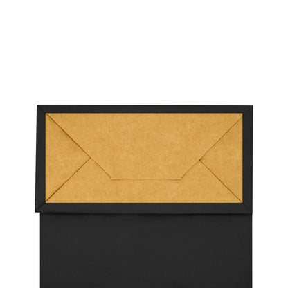 bagmad 100 Pack Medium 8x4.75x10 Inch Black Kraft Paper Bags with Handles Bulk, Gift Bags, Craft Grocery Shopping Retail Party Favors Wedding Business Sacks (Black, 100pcs)