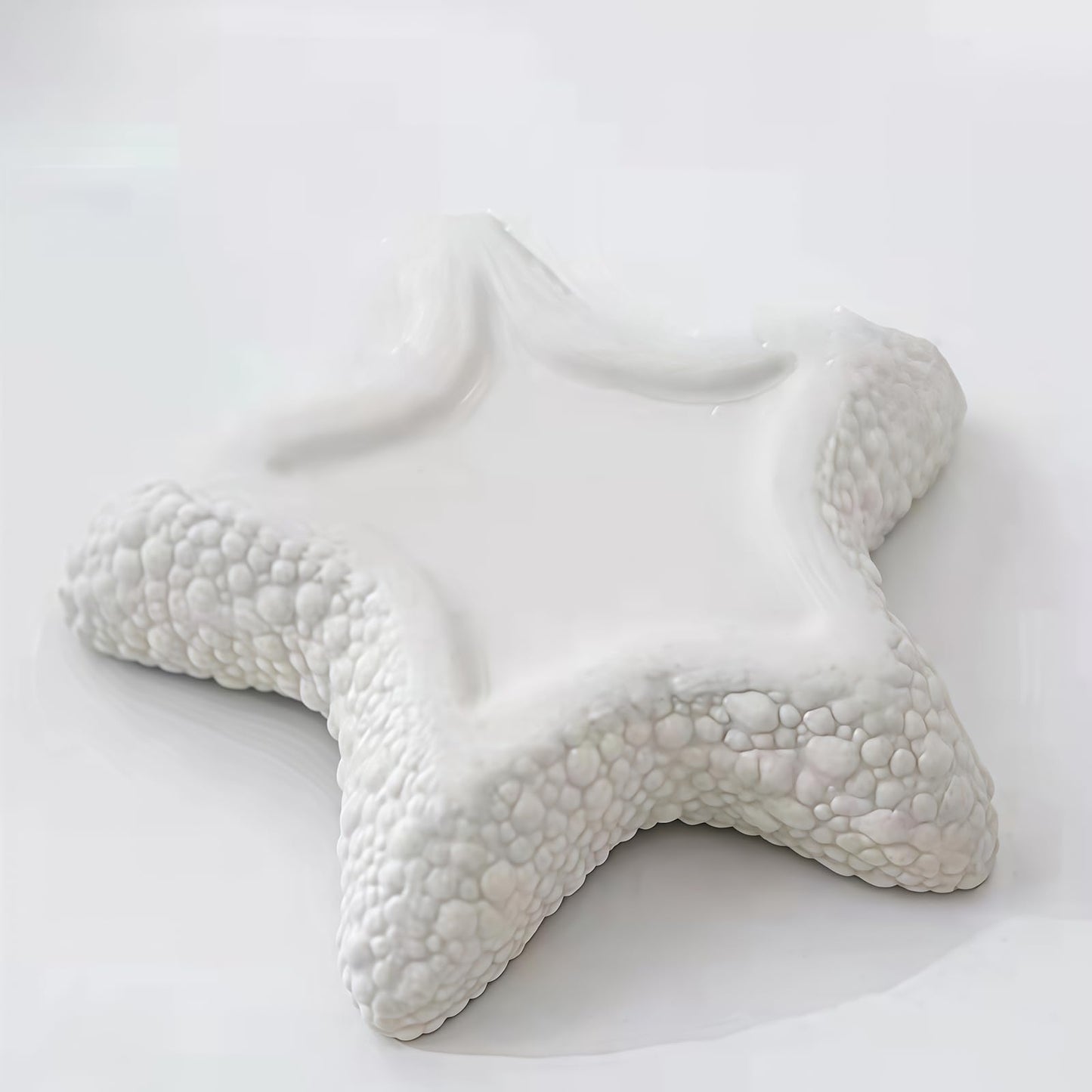 Starfish Jewelry Dish Ceramic Holder Ring Trinket Tray, Ocean-themed Decorative Trinket Dish, Suitable for Mother Friend Sister, Gifts for Women, Home Decor Trinket Dish(Sea Blue)