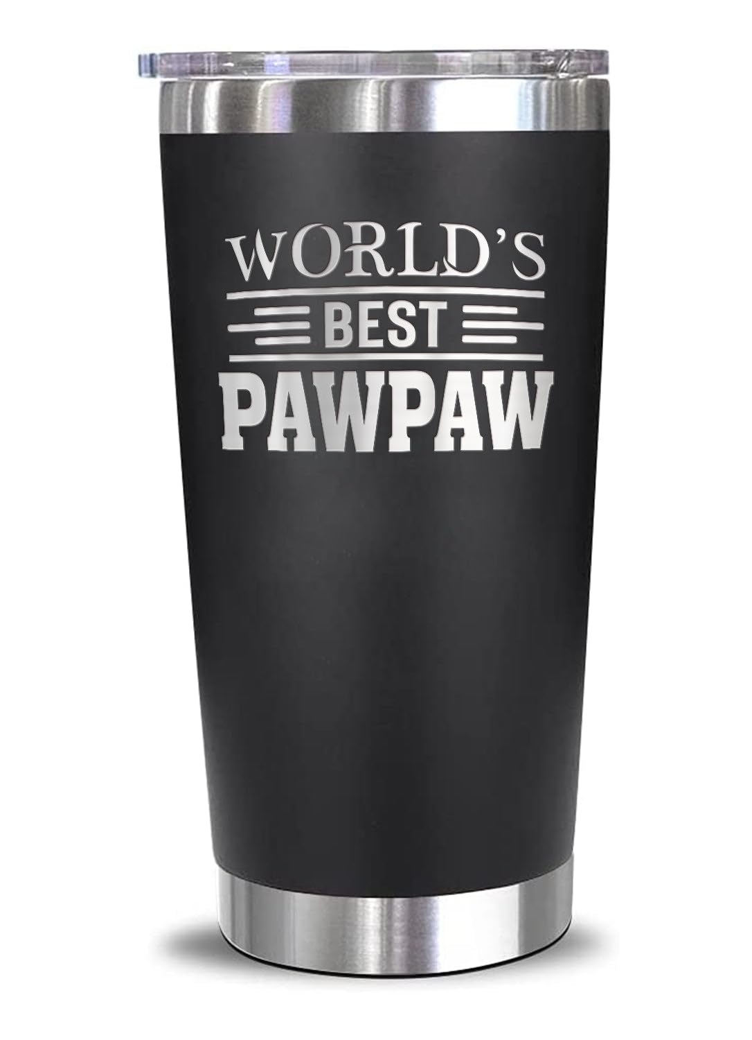 World's Best Pawpaw Tumbler - Best Pawpaw Laser Engraved - Pawpaw Mug - Father's Day Gift - Birthday Gift For Pawpaw - Pawpaw Coffee Mug - Stainless Steel Travel Tumbler 20Oz, Black