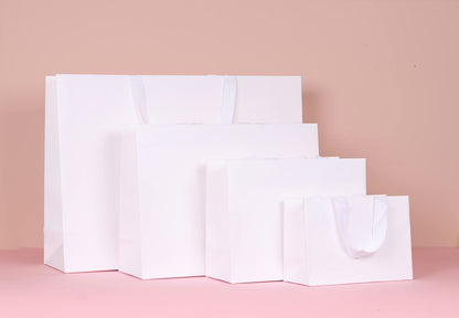 6pcs 21.7x6.1x15.7" (4) Extra Large Size, White Paper Bags, Giant Jumbo Huge XL Thick Sturdy Durable Gift bags