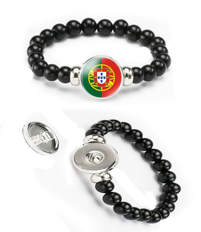 vmcoatdu National Flag Bracelet Elastic Rope Beaded Bracelet Support Your Country Travel Souvenir Gifts for Men Women