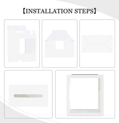 SietDESEO White Card Box for Party with Clear Window Large Gift Card Box Holder for Wedding Reception Birthday Graduation Baby Shower Raffle Ticket Box