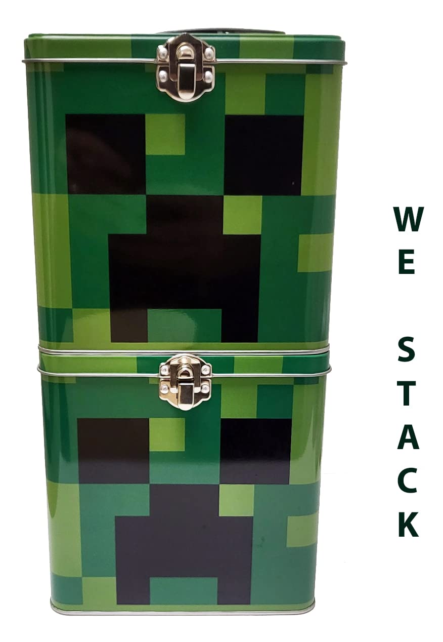 The Tin Box Company Minecraft XL Storage Tin with Handle, Minecraft