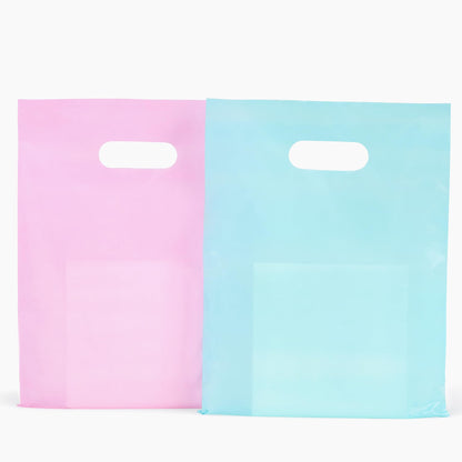Choice Marts Merchandise Bags Pastel Pink & Pastel Blue Color 200 Count 9"x12" Size 1.5Mil Thick