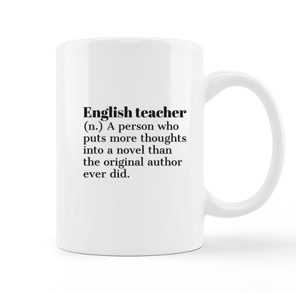 Minimalist Ceramic Mug-11oz Coffee Milk Tea Mug Cup with Handle, English Teacher Appreciation Gift, End of Year Gift for English Teacher