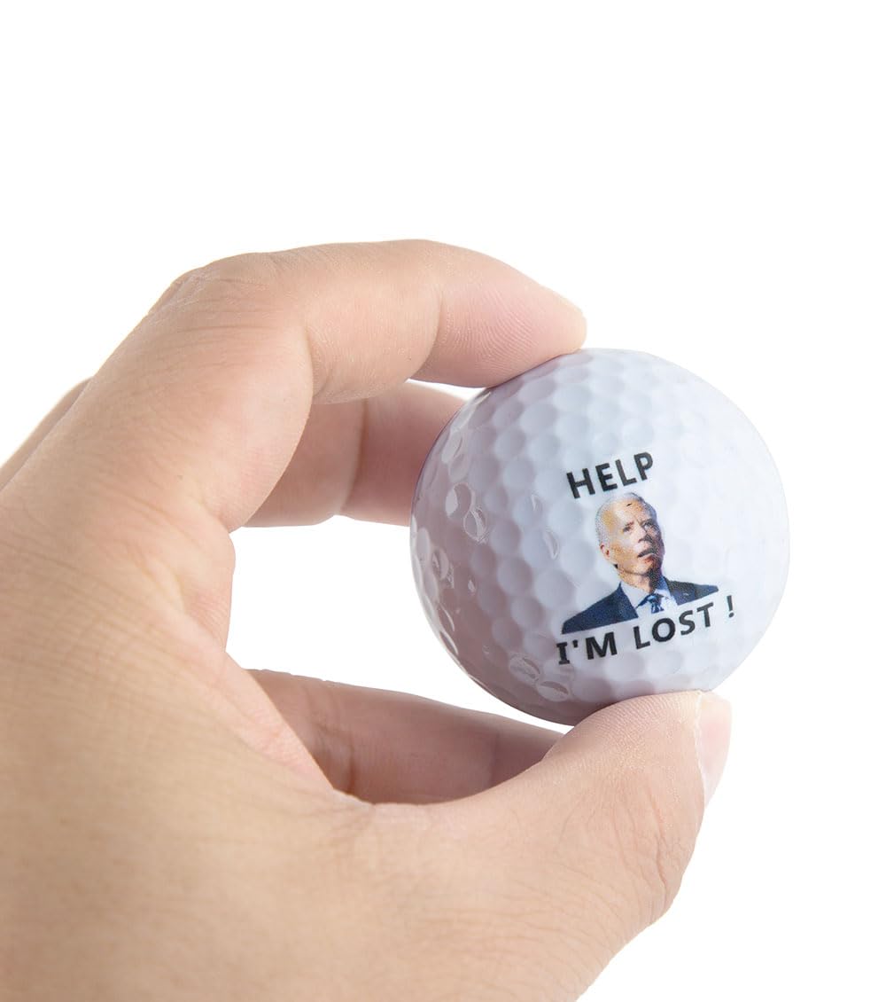 3 Pack Biden Golf Balls Funny Confused Joe Biden Help I'm Lost Cute Novelty Golf Balls Gifts