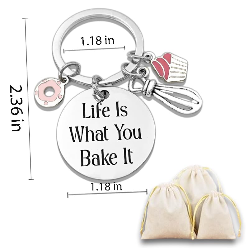 Baking Gift Chef Baker Gifts Christmas Gifts For Baker Baking Lover Keychain Gift Cupcake Keychain Cooking For Pie Culinary Students Cute Baking Thanksgiving Kitchen Presents