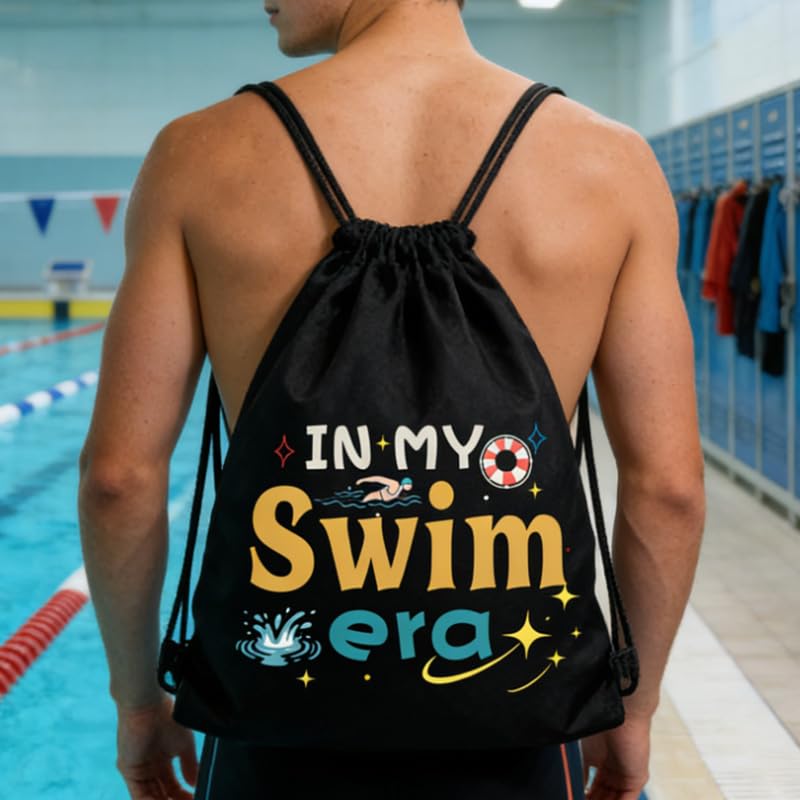 Swim Gifts for Swimmers Birthday Gifts for Women Men Swimming Drawstring Backpack for Swimmer Gift for Daughter Son Swim Lover Gift for Boys Girls Swim Team Gift Bags Swimming Drawstring Sackpack