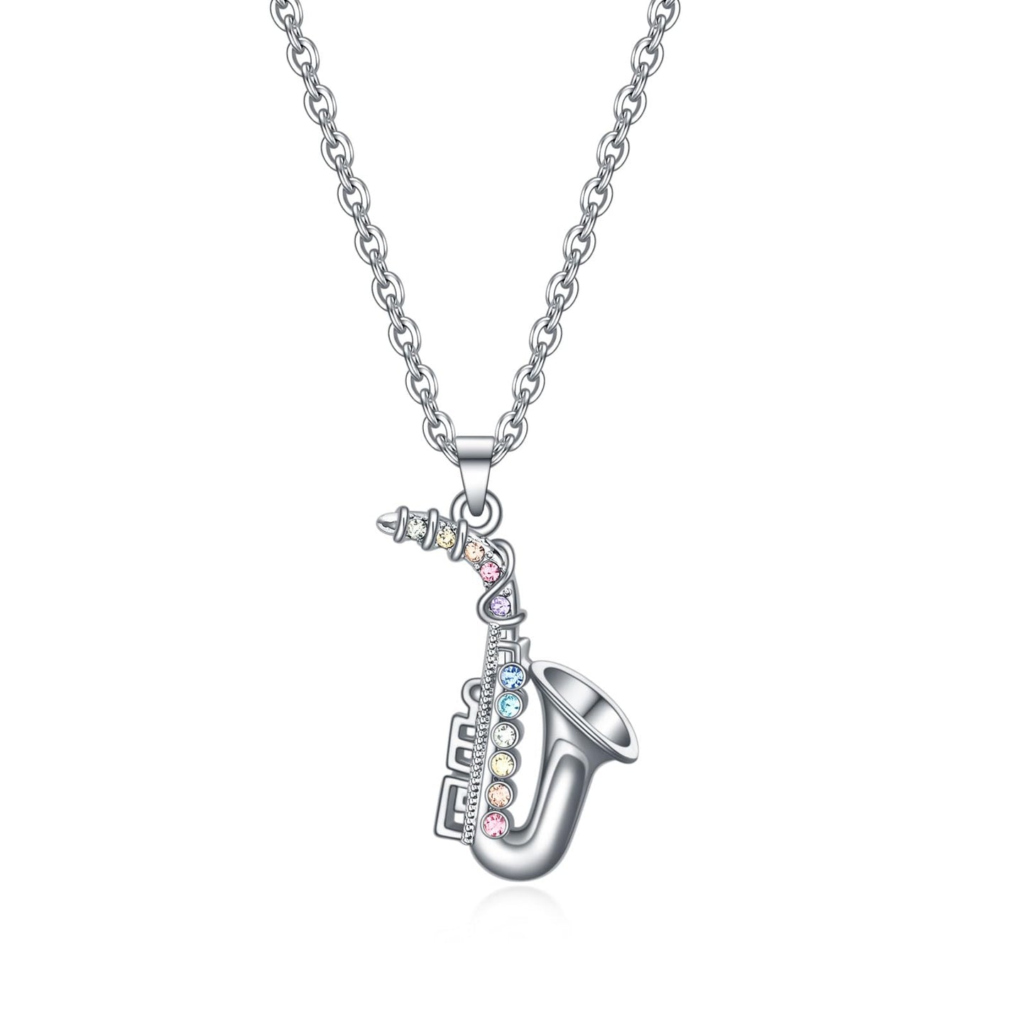 VEEHOO Violin/Guitar/Piano/Trumpet/Saxophone/Harp/Drum/Cello Necklace for Girls Women,Music Lover Jewelry Gifts for Women Girls