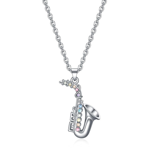 VEEHOO Violin/Guitar/Piano/Trumpet/Saxophone/Harp/Drum/Cello Necklace for Girls Women,Music Lover Jewelry Gifts for Women Girls