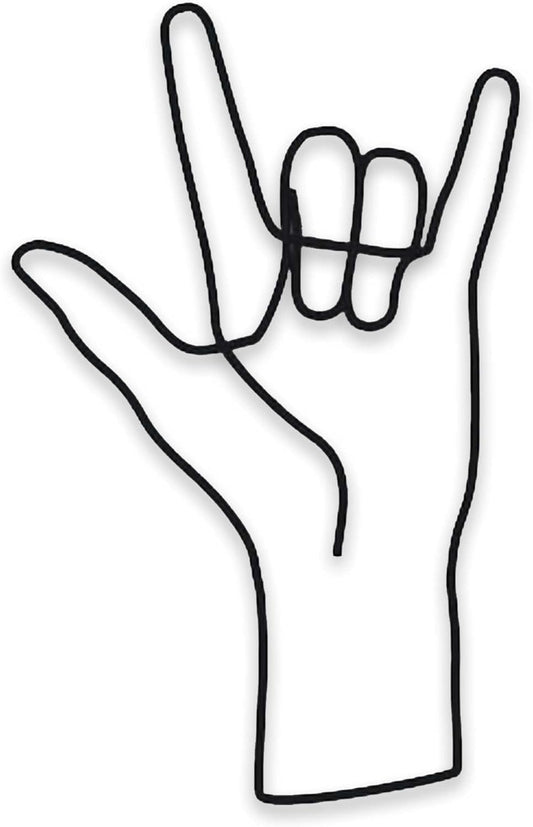 ASL I Love You Heart Hands Decor Sweet Metal Love Sign,Home Decor For Bedroom Living Room Dorm,ASL Gift Decoration