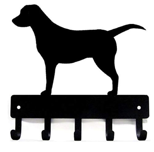 Labrador Retriever Key Holder for Wall - Small 6 inch Wide with 5 Hooks - Made in USA