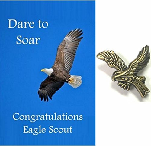 Scout Congratulations Card and Pin Dare to Soar Gift Set for Eagle Scout