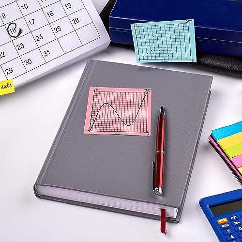 Mr. Pen- Graph Sticky Notes, 3x3 Inch, 6 Pads, 50 Sheets/Pad, 300 Sheets, 6 Grid Designs, Bright Colors, Square Graph Paper Notes, Grid Sticky Note Pads for Math, Study, Journals, Planners