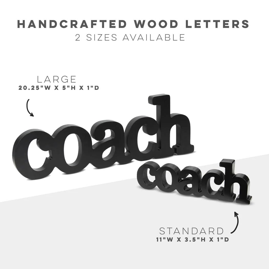 ChalkTalkSPORTS Coach Gift - Autograph Ready Coach Wood Word Sign with Pen - Handcrafted Ready to Sign Team Gift