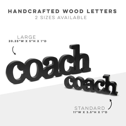 ChalkTalkSPORTS Coach Gift - Autograph Ready Coach Wood Word Sign with Pen - Handcrafted Ready to Sign Team Gift