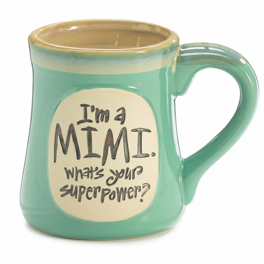burton+BURTON "I'm A Mimi What's Your Superpower? 18oz Coffee Mug – Lime Green Mother’s Day Gift for Mimi/Grandma with Gift Box