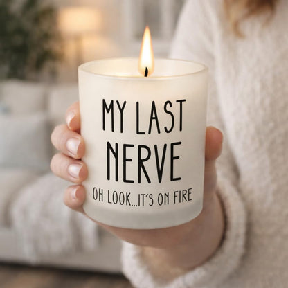Mothers Day Gifts for Mom Wife Daughter Sister Grandma Funny Home Decor Mom Gift Spa Self Care Birthday Gifts for Women Her Coworkers Best Friend Mother's Day Unique Gift Ideas, My Last Nerve Candle