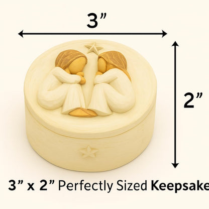 GoGnome Forever Friends Resin Keepsake Box – Hand-Painted Friendship Gift Box with Two Angel Figures, 3” x 2”H – Sentimental Gift for Women, Best Friends, Birthday, or Sympathy (Friendship)
