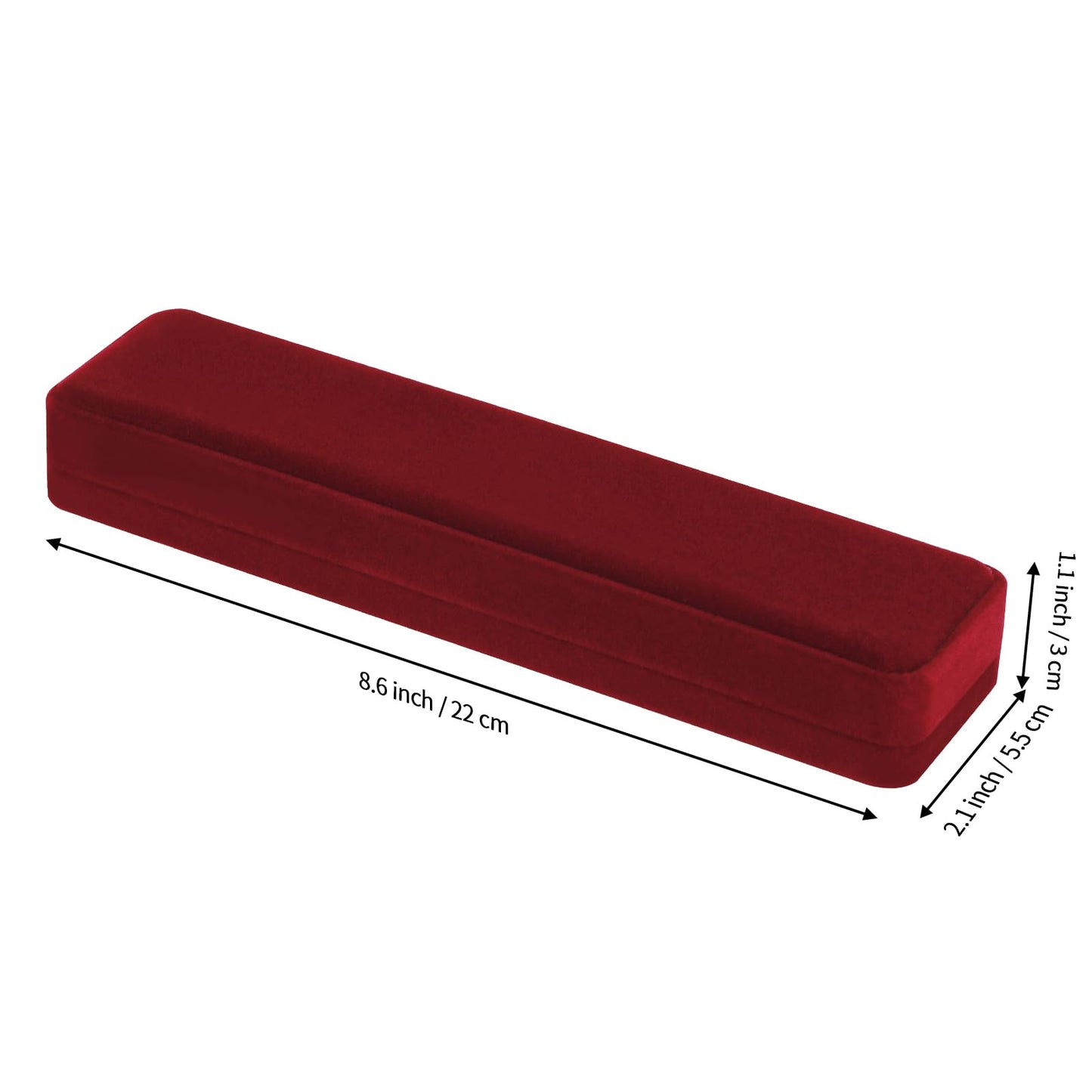 LETURE 2 Pieces Long Velvet Chain Necklace Gift Box Set, Bracelet Storage Case, Jewellry Display Box for Wedding, Engagement,Proposal, Birthday and Anniversary (Red-2pcs)