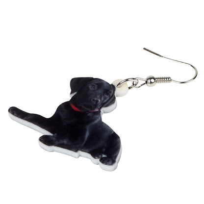 NEWEI Acrylic Sweet Labrador Retriever Dog Dangle Earrings Drop Animal Jewelry For Women Gift Charm Accessories