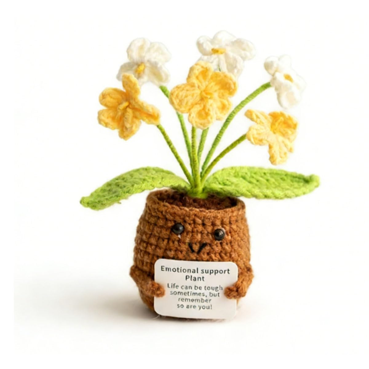 Birthday Gifts for Women Mini Positive Tulip Emotional Support CrochetPerfect as Christmas/Retirement/Thank-You Gifts for Female Colleagues Bosses Teachers & Friends (Smiling Sunflower)