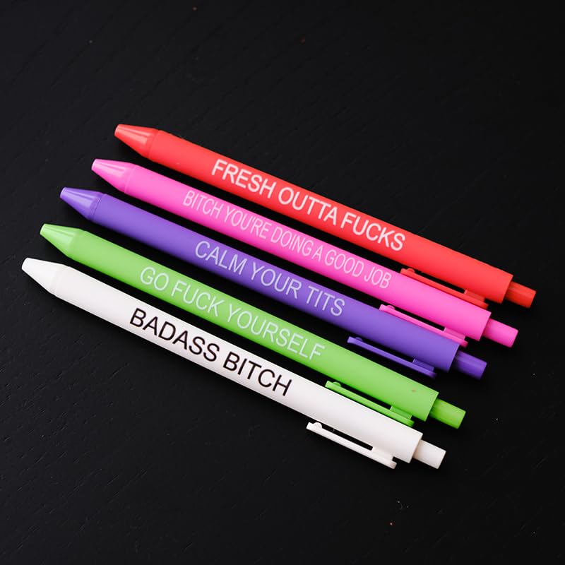 Cityhermit 11Pcs Funny Adult Ballpoint Pen Set, Premium Days of The Week Swear Cuss Word Pens for Office Gifts, Novelty Pens for Corworkers