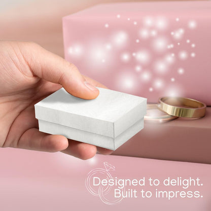 Jewelry Gift Boxes 6 Pack 3.1x2.25x1 inch Cardboard Jewelry Box, Cotton Filled Small Jewelry Gifts Boxes With Lids | For Earring, Bracelet, Necklace, Rings, Gift Boxes For Presents White
