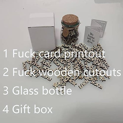 U\C Fuck to Give,Jar of Fuck Gift Jar (8oz),Give a Fuck in a Bottle Gag Gift Birthday,Christmas,Holiday,Funny Gift,Gift to Friend,Anniversaries Gift for Valentines Day Encouragement Gift