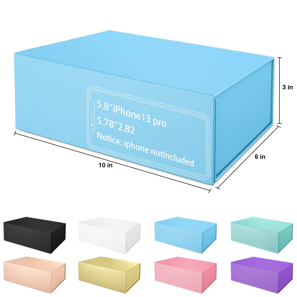 Blue Gift Box 10" x 6" x 3" with Magnetic Closure Lid Gifts Boxe for Presents,Bridesmaid Gifts Boxes,Cute Box,Birthday Gift Boxe,Luxury for Gifts Packaging, Magnetic Gift Box for Wrapping Gifts (Blue)