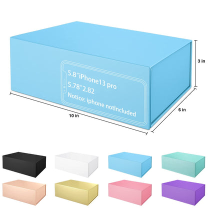Blue Gift Box 10" x 6" x 3" with Magnetic Closure Lid Gifts Boxe for Presents,Bridesmaid Gifts Boxes,Cute Box,Birthday Gift Boxe,Luxury for Gifts Packaging, Magnetic Gift Box for Wrapping Gifts (Blue)