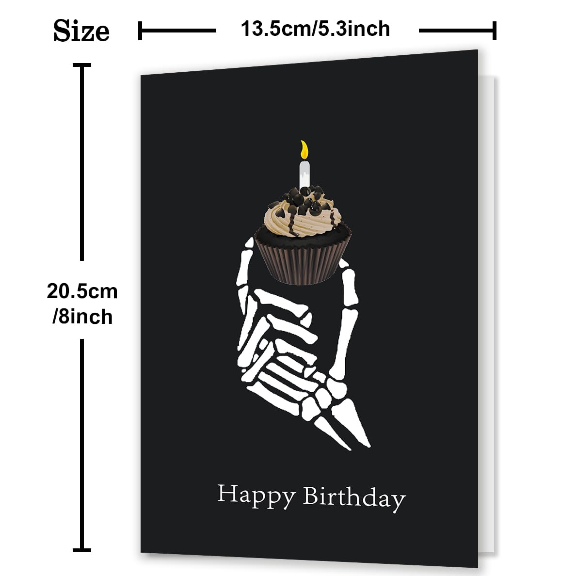 Ziwen Rude Birthday Cupcake Card, Funny Gothic Day Gifts for Her Him, Happy Birthday Card for Men Women, Bday Cupcake Skeleton Gothic Card, Dirty Black Skeleton Birthday Day Gifts for Husband Wife……