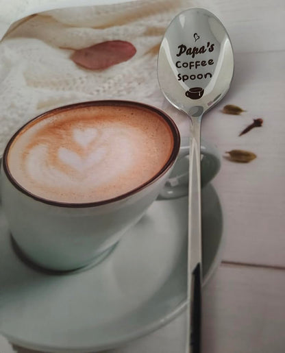 Papa Gift Coffee Spoon from Grandkids Grandchildren Fun Papa's Coffee Spoons for Grandpa Papa Coffee Lover Gifts for Grandfather Fathers Day Granddaddy Gift Engraved Spoon