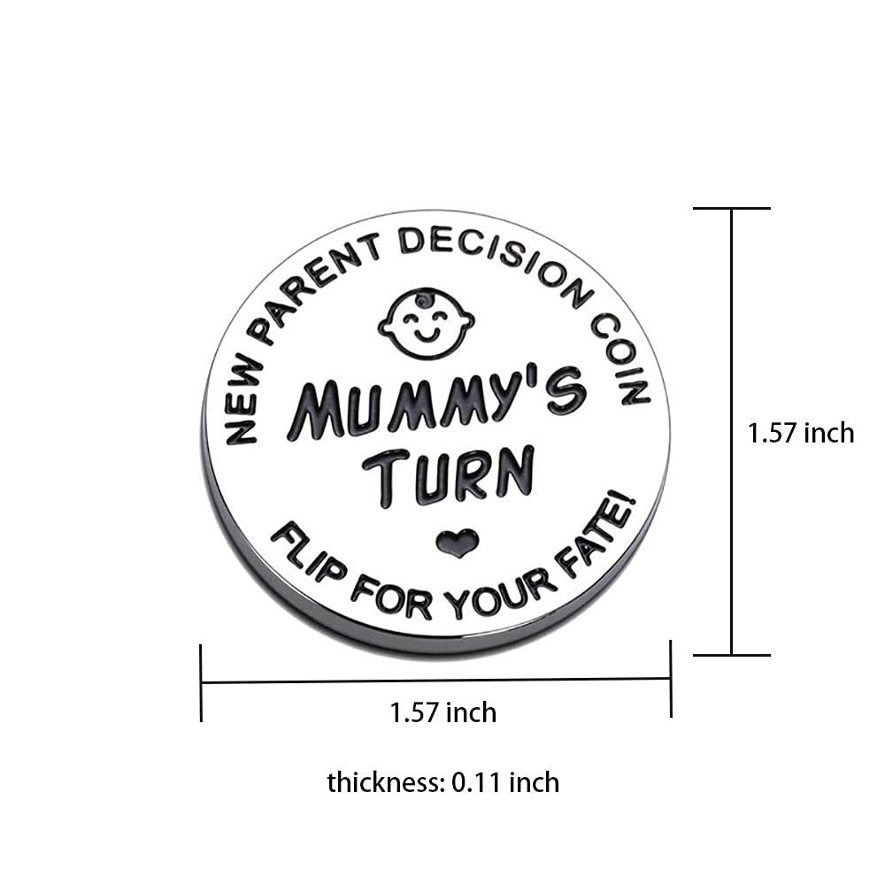 New Dad Mom Gifts Funny Decision Making Coin, New Parent Mummy Daddy Pregnancy Women First Time to be Moms Dads Mother's Day Father's Day Gifts Double Sided