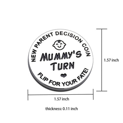 New Dad Mom Gifts Funny Decision Making Coin, New Parent Mummy Daddy Pregnancy Women First Time to be Moms Dads Mother's Day Father's Day Gifts Double Sided