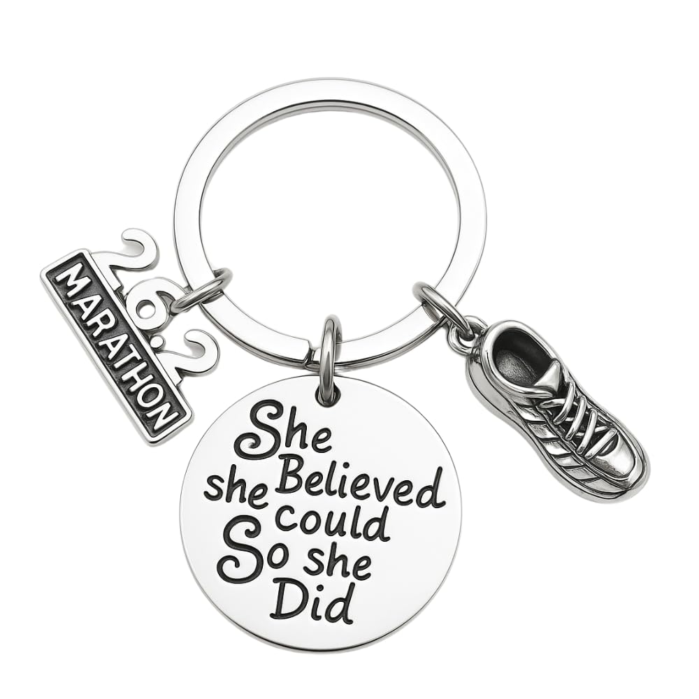 Sportybella Runner Keychain, Runner Jewelry, Keychain Accessories, Running Jewelry for Women, Teens and Girls