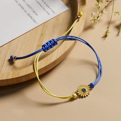 Pingyongchang Ukraine Flag Bracelet with Natural Crystal Bracelet Adjustable Bangles Set Ukrainian Yellow Blue Bracelet Hand Braided Bracelet for Men Women Kids Unisex